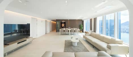 Penthouse (D) | Woonruimte | Een 55-inch televisie met digitale zenders en vloerwarming