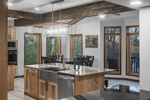 Fridge, microwave, oven, stovetop - 2-Acre Retreat on the Fox River with Spectacular Views & Hot Tub! (Plano)