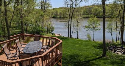2-Acre Retreat on the Fox River with Spectacular Views & Hot Tub!