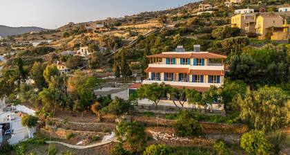 Casa de vacaciones 'Seaview Mastrozane Studio 3 Andros' con vistas al mar y aire acondicionado