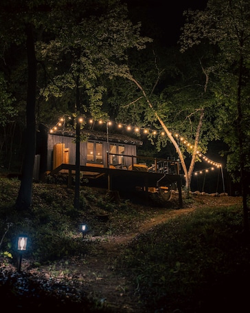 Exterior. New! Tiny House Couples Retreat, Outdoor Shower