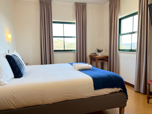 Panoramic Double or Twin Room | Desk, blackout curtains, bed sheets