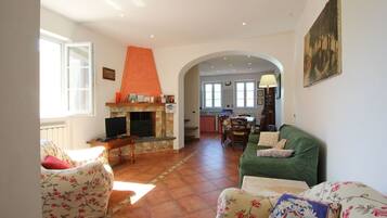 Télévision, cheminée