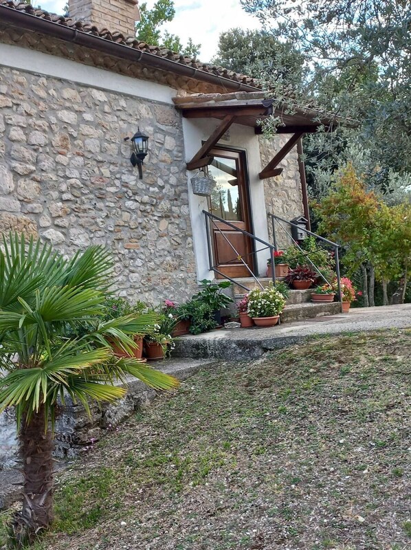 Ferienhaus, 1 Schlafzimmer, Terrasse, Gartenblick | Fassade der Unterkunft