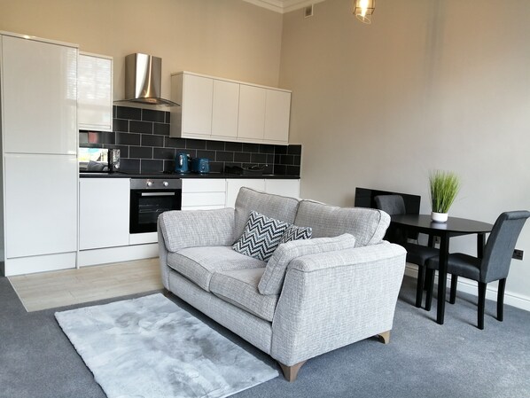 Apartment, 1 King Bed | Living area - 2-bed Flat in Hamilton Square (Birkenhead)