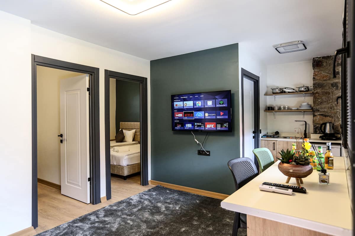 Departamento familiar | Área de sala de estar | Televisión LED de 120 cm con canales digitales y televisión