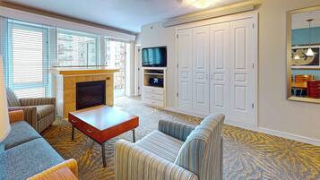 TV, fireplace, DVD player