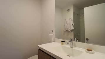 Suihku, hiustenkuivaaja, pyyhkeet