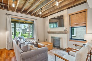 TV, fireplace, offices - USNA Getaway: Heated Pool, Hot Tub, Indoor Grill! (Annapolis)