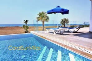 Villa, 4 Bedrooms, Smoking | Pool | Outdoor pool - Blue - Beach Front Spectacular Villa Sleeps 10 (Argaka)