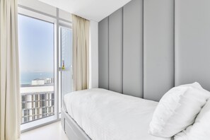 Luxury Apartment, 2 Bedrooms, Balcony, Sea View | 3 bedrooms, premium bedding, in-room safe, individually decorated