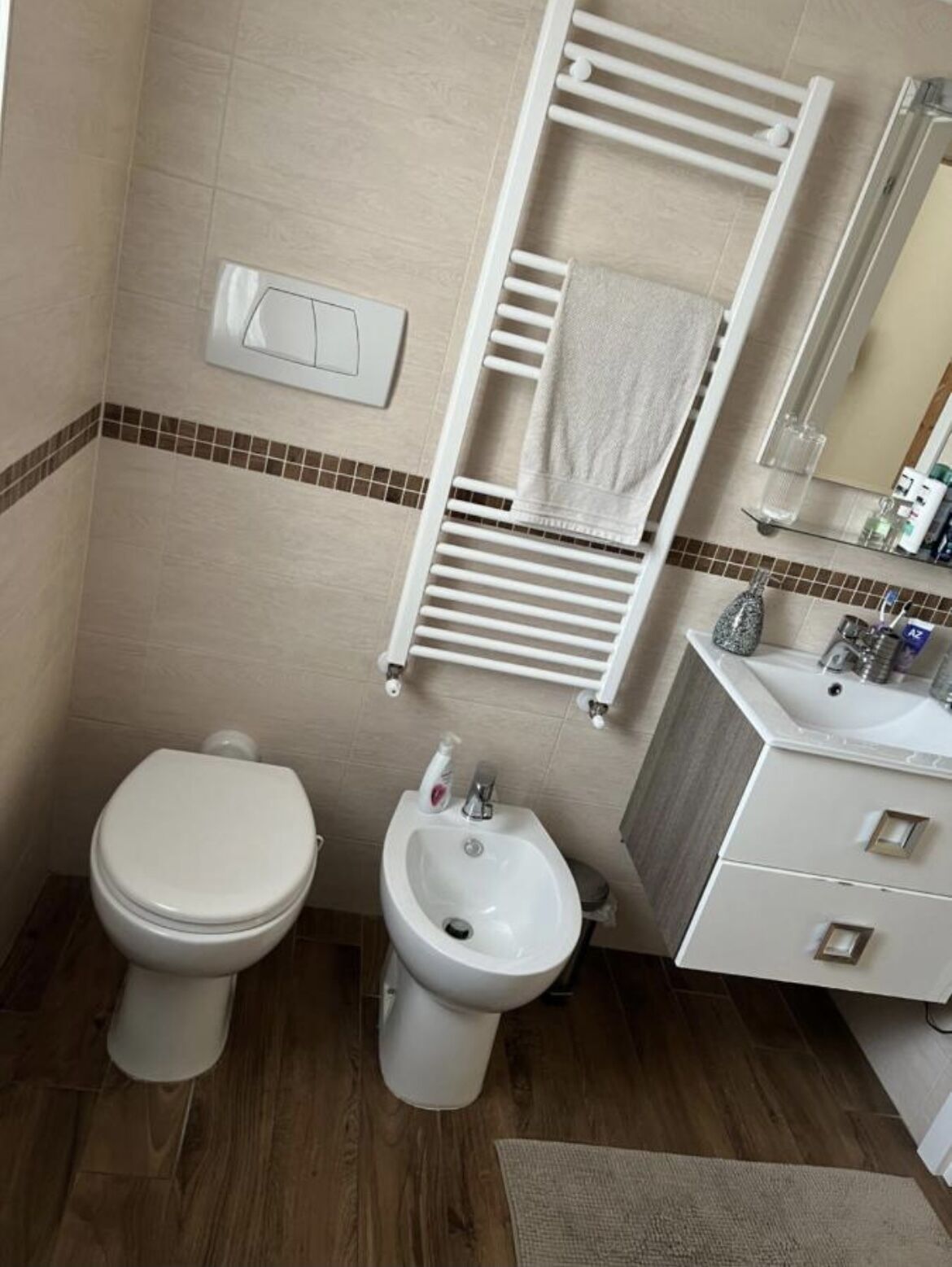 Shower, rainfall showerhead, hair dryer, bidet