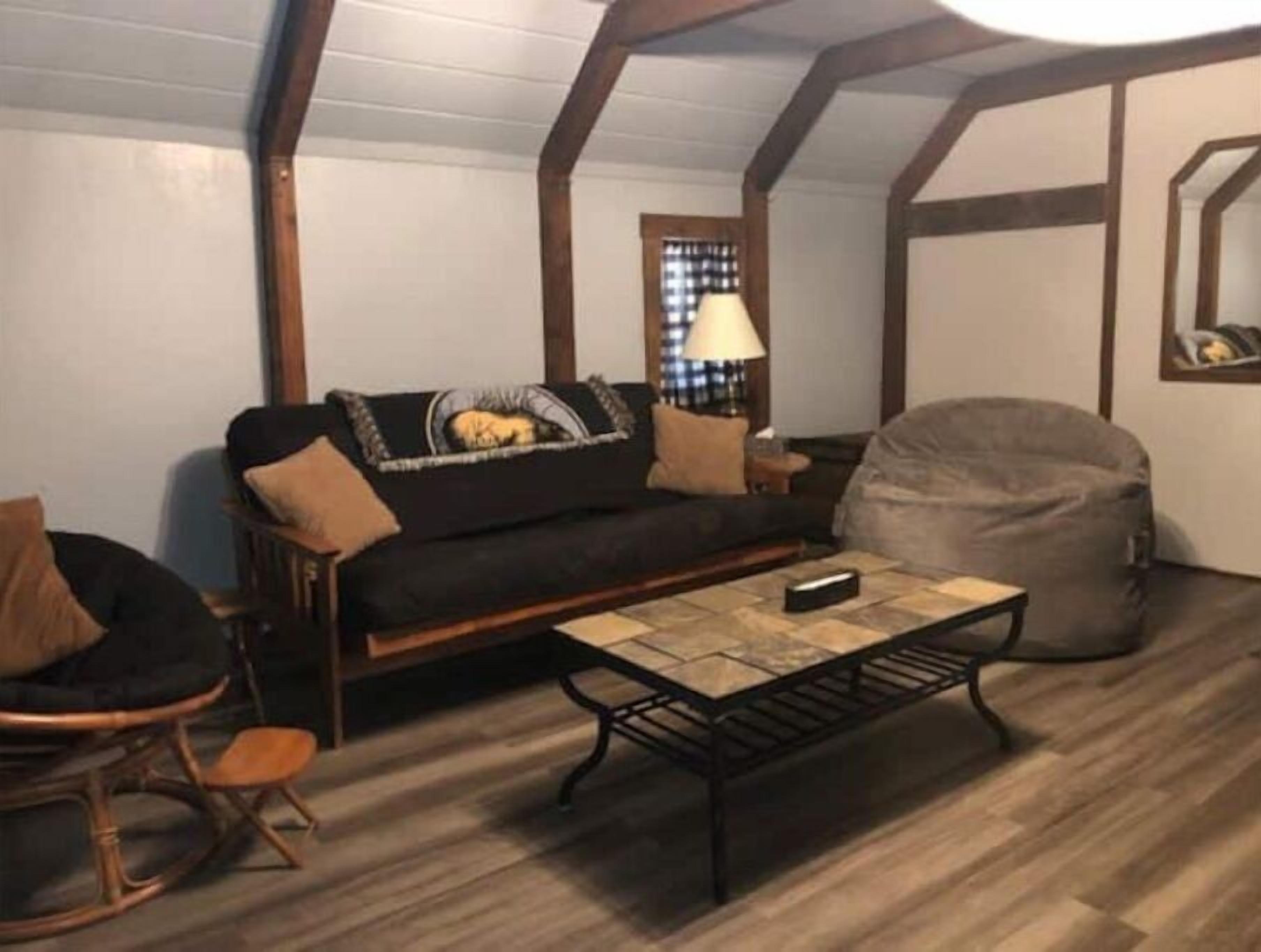 Smart TV, fireplace, DVD player, books