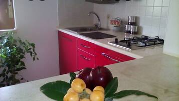 Réfrigérateur, micro-ondes, plaque de cuisson, cafetiÚre/bouilloire