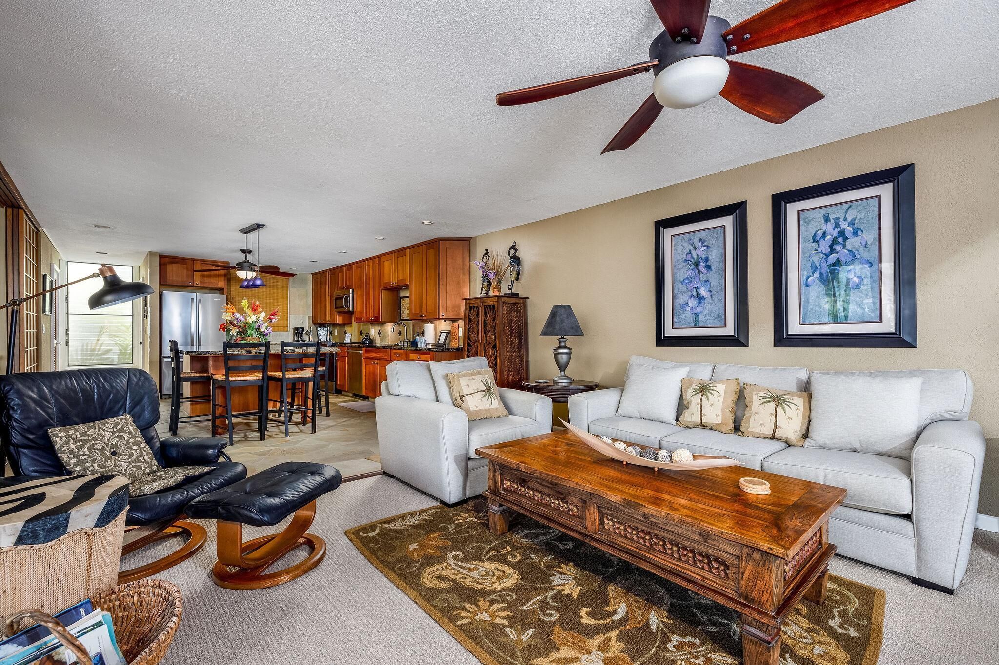Condo, 1 cama King size (Keauhou Kona Surf & Racquet Club #5-2) | Área de sala de estar