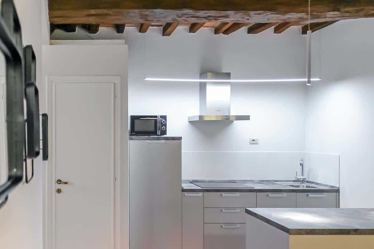 Réfrigérateur, micro-ondes, plaque de cuisson, lave-vaisselle