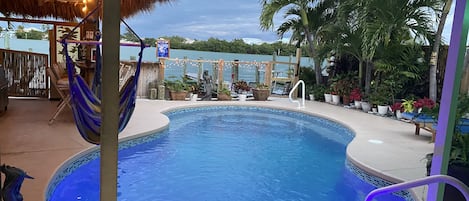 Outdoor pool, a heated pool