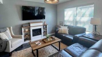 Una Smart TV, una chimenea