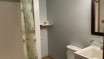 Ducha, secador de pelo, jabón, papel higiénico