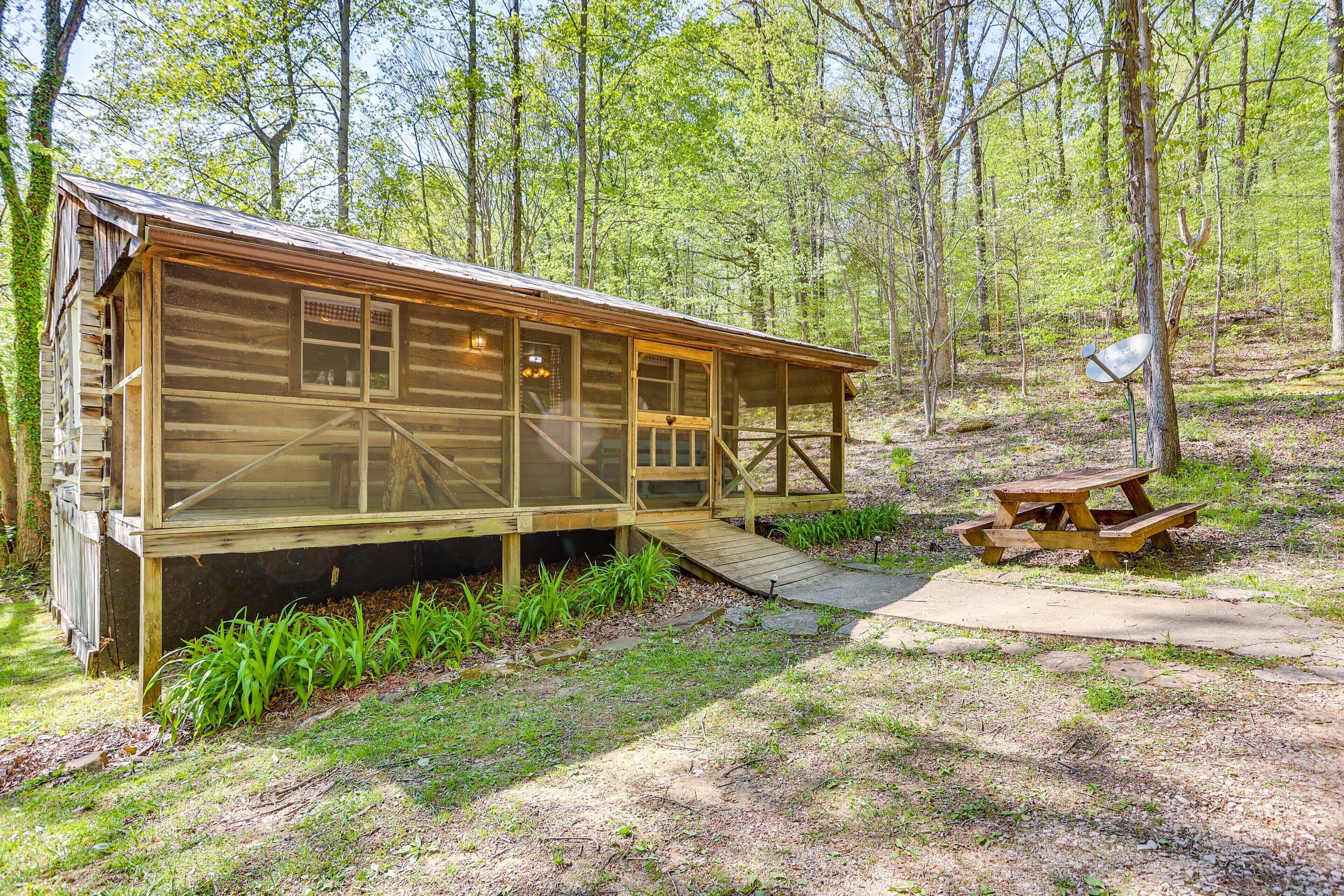 Historic Log Cabin w/ Porch Near Patoka Lake!