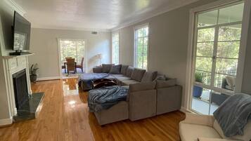 Smart TV, chimenea, videojuegos y libros