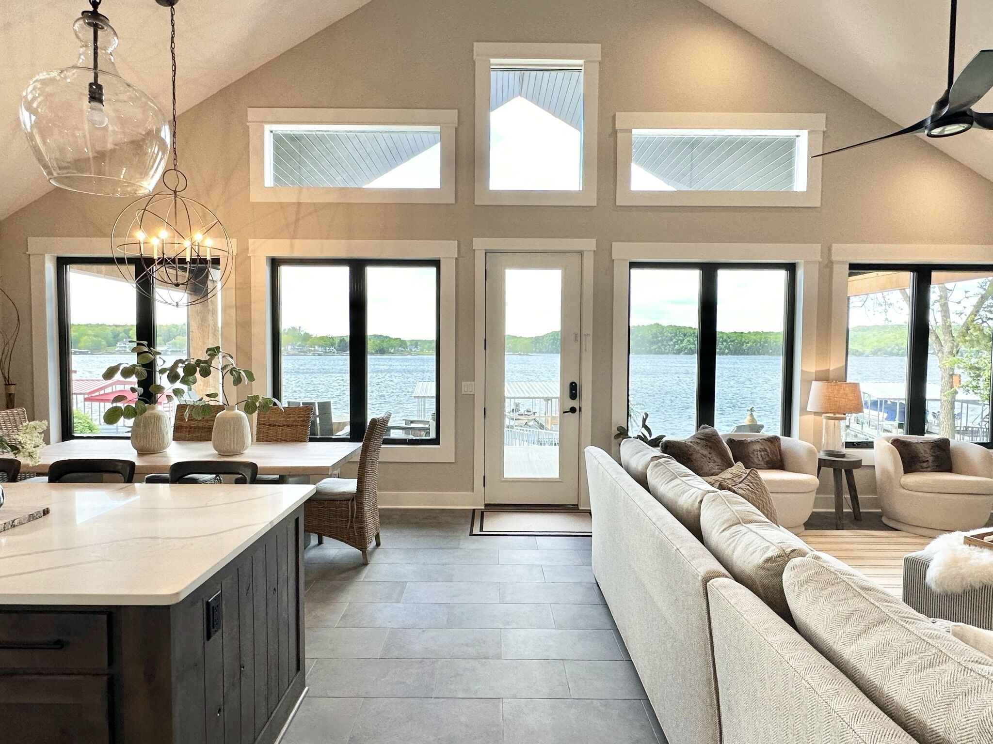 Luxury Family Retreat - New Lakefront Home on calm cove - Private Dock - Firepit