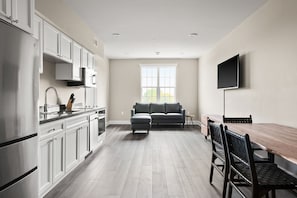 Individually decorated, individually furnished, desk, laptop workspace