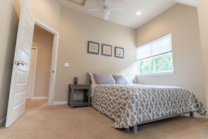 2 bedrooms, desk, iron/ironing board, travel cot