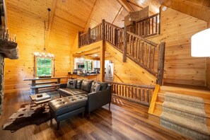 Smart TV, fireplace, foosball