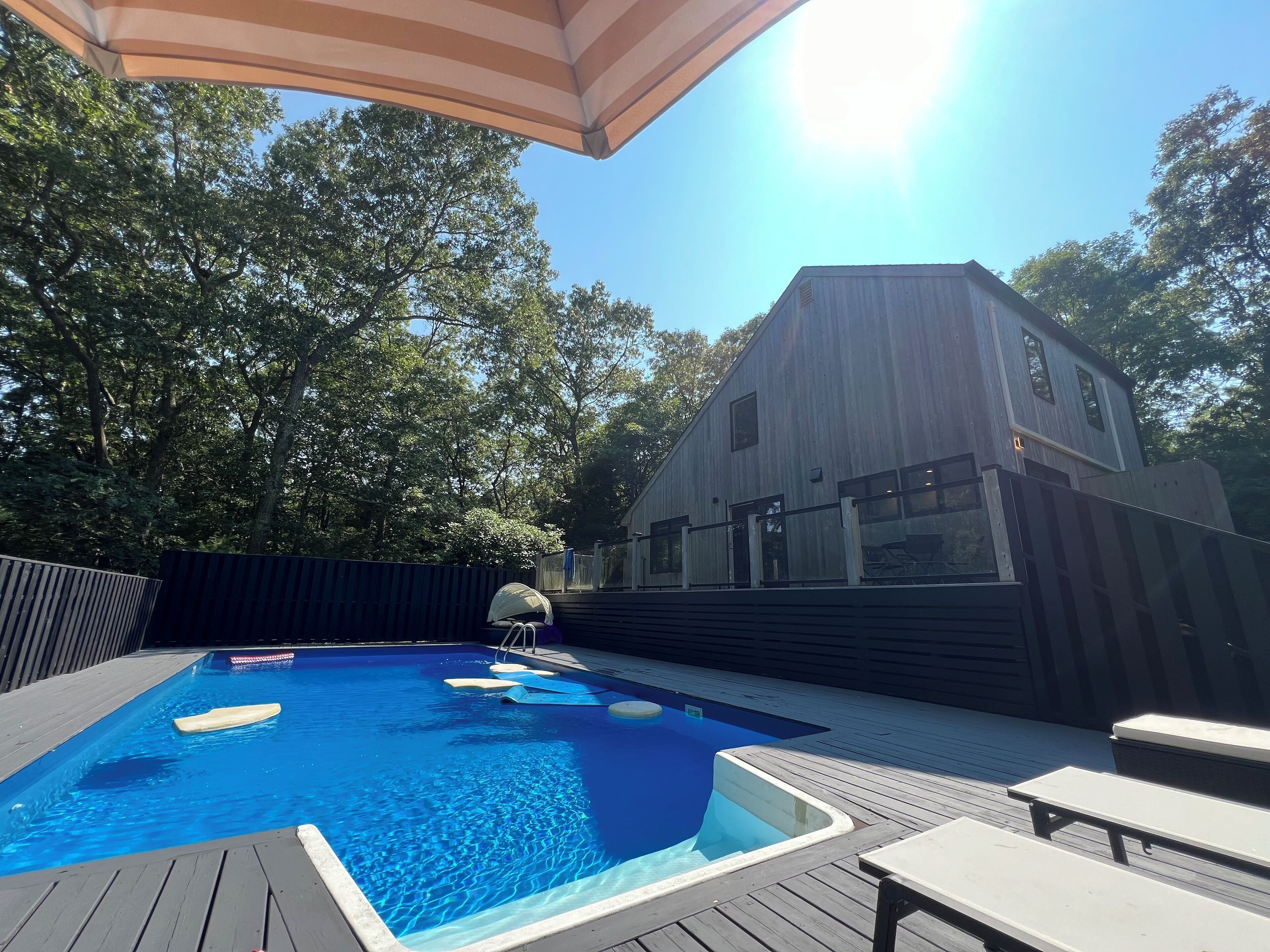 Sleek + chic in East Hampton with pool