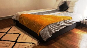 1 bedroom, desk, iron/ironing board, travel cot