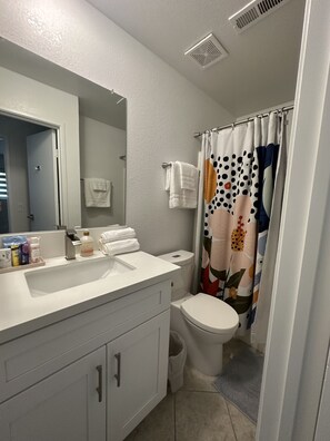 Towels, soap, toilet paper