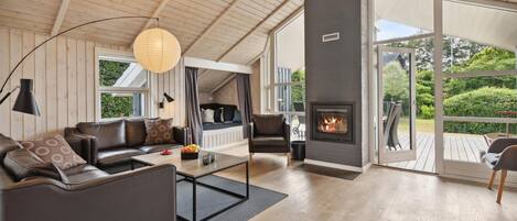 Smart TV, fireplace, stereo