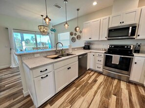 Fridge, microwave, oven, stovetop - Family Tides on LGI - Golf Cart Included (Placida)