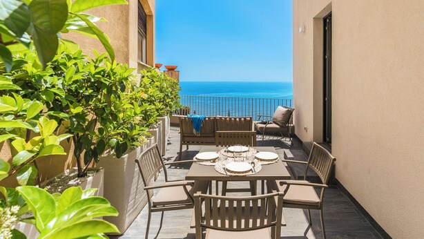 Luxury Condo, 2 Bedrooms, Terrace, Sea Facing | View from room - Belduomo (Taormina)