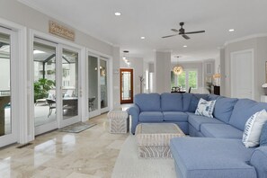 TV, fireplace, ping pong - Hidden Gem is a beautiful 5 bedroom, 5 full, 2 half bathroom Hilton Head beach rental. Located on a secluded Lane in the Bradley Beach area. It will feel like your own private getaway! (Hilton Head Island)