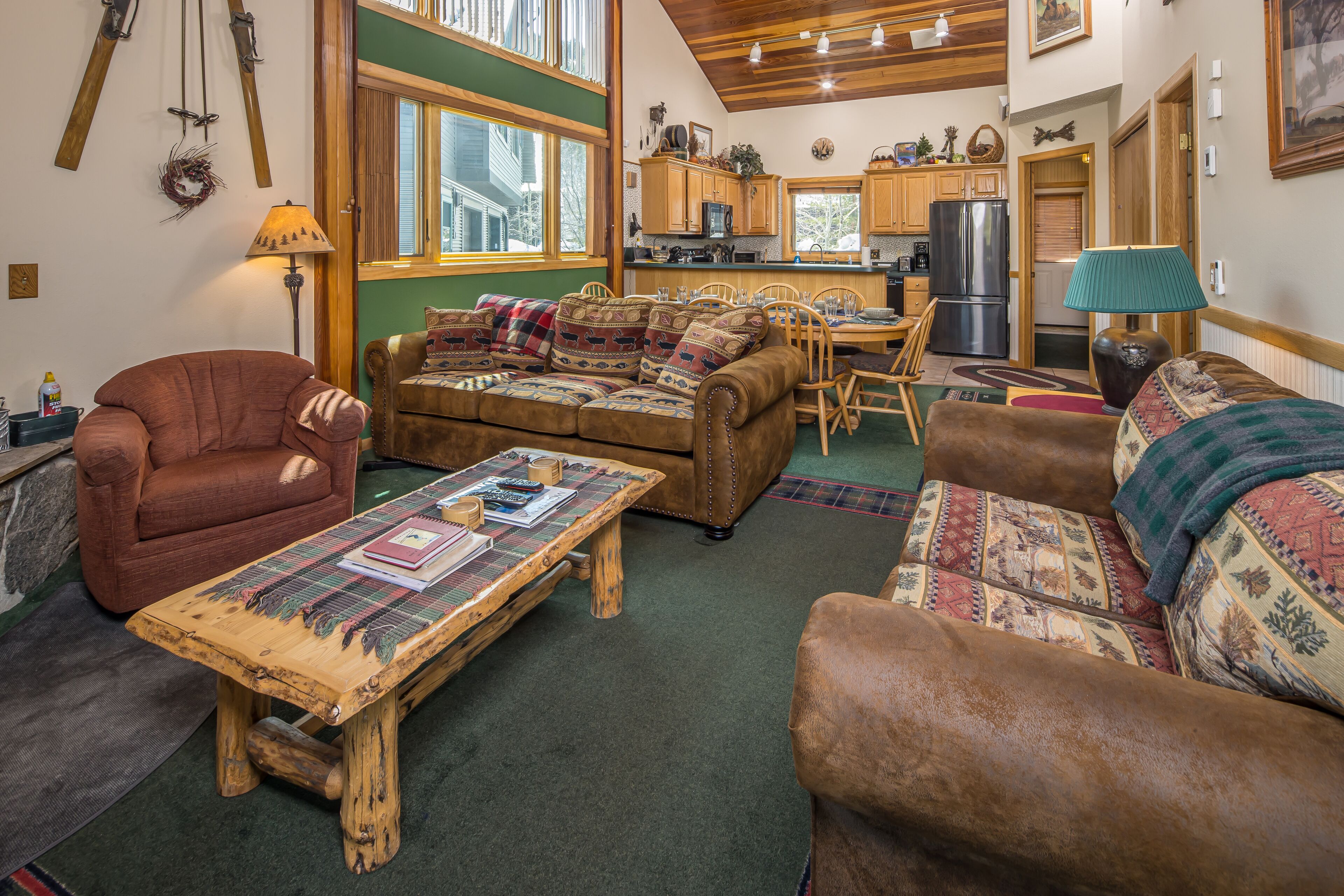 TV, fireplace, video games, video library