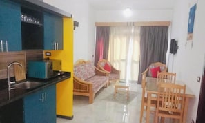 Apartment, 1 Bedroom, Accessible, Balcony | Dining - Studio - With Terrace (Dahab)