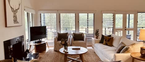 Smart TV, fireplace