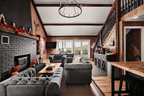 TV, fireplace, offices - The Far View Retreat | Hot Tub + Scenic Views (Front Royal)