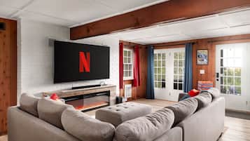 TV, fireplace, offices