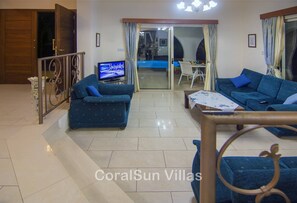 Villa, 3 Bedrooms, Smoking, Private Pool | Living room - Amazing Pool, Complete Privacy, Amenities and Beach Nearby (Pegeia)