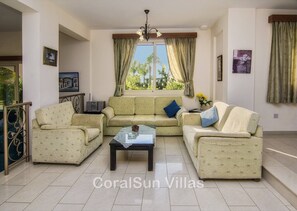 Villa, 3 Bedrooms, Smoking, Private Pool | Living room - Amazing Pool, Complete Privacy, Amenities and Beach Nearby (Pegeia)