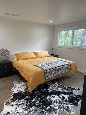 Bedroom 1 with King bed and stunning views to wake up to.