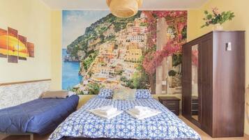 Standard Quadruple Room, Private Bathroom, Mountain View | Frette Italian sheets, premium bedding, down duvets