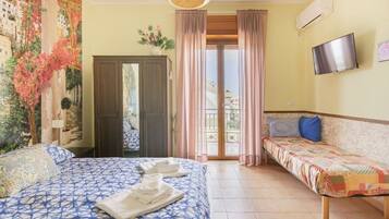 Standard Quadruple Room, Private Bathroom, Mountain View | Frette Italian sheets, premium bedding, down duvets