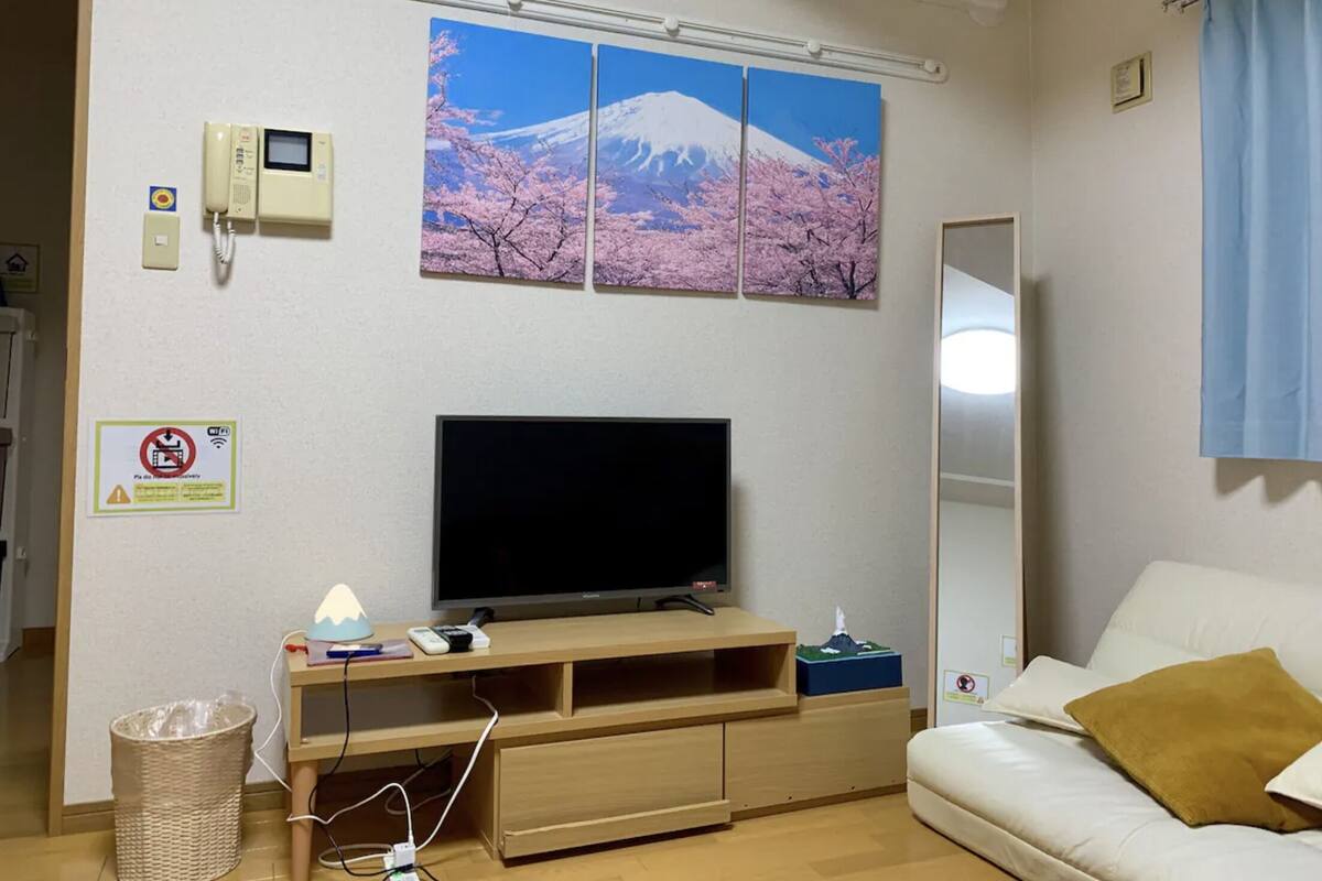 シグネチャー アパートメント 禁煙 冷蔵庫 & 電子レンジ | リビング エリア | 50 インチの薄型テレビ (デジタル放送視聴可)、テレビ