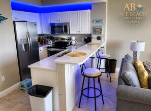 Fridge, microwave, oven, stovetop - OCEAN STAR SUITE @Celadon Beach Resort-OCEANFRONT (Panama City Beach)