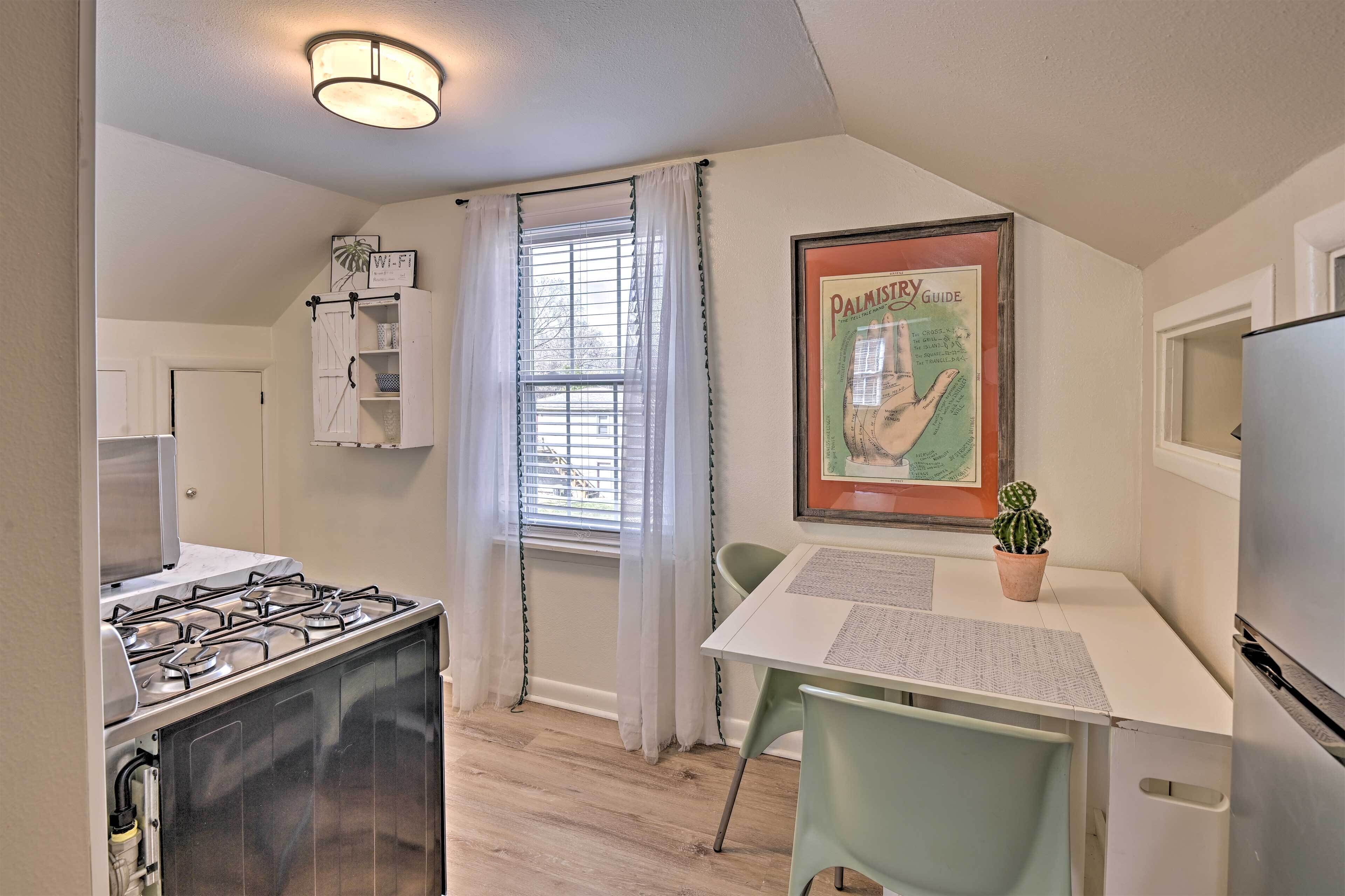 Microwave, oven, stovetop, dishwasher