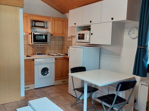 Fridge, microwave, oven, dishwasher - Chamonix: Charming 2-room with parking near center (Chamonix-Mont-Blanc)